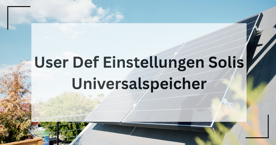 User Def Einstellungen die vorzunehmen sind bei Solis Universalspeicher