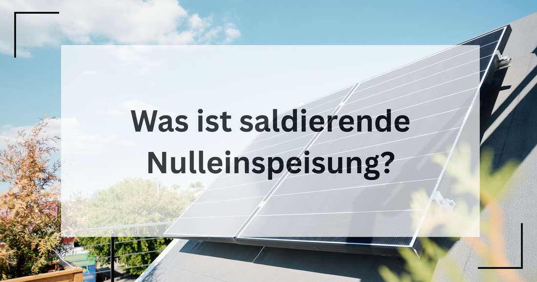 Man behandelt sich mit der Frage, "was ist diese Saldierende Nulleinspeisung doch bloß?""